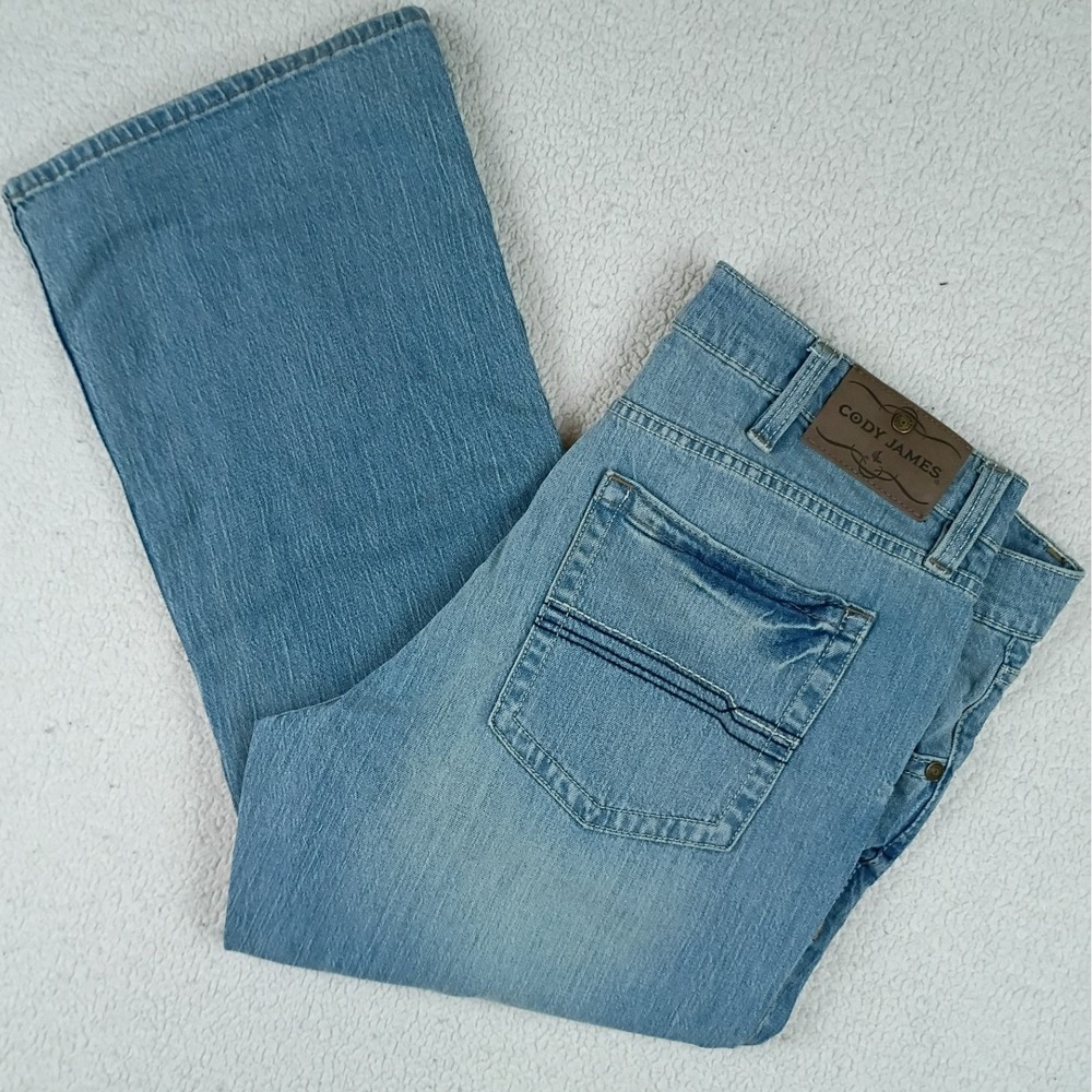 Cody James Bootcut Jeans Mens 38x32 Light Wash Western Cowboy Denim 3801